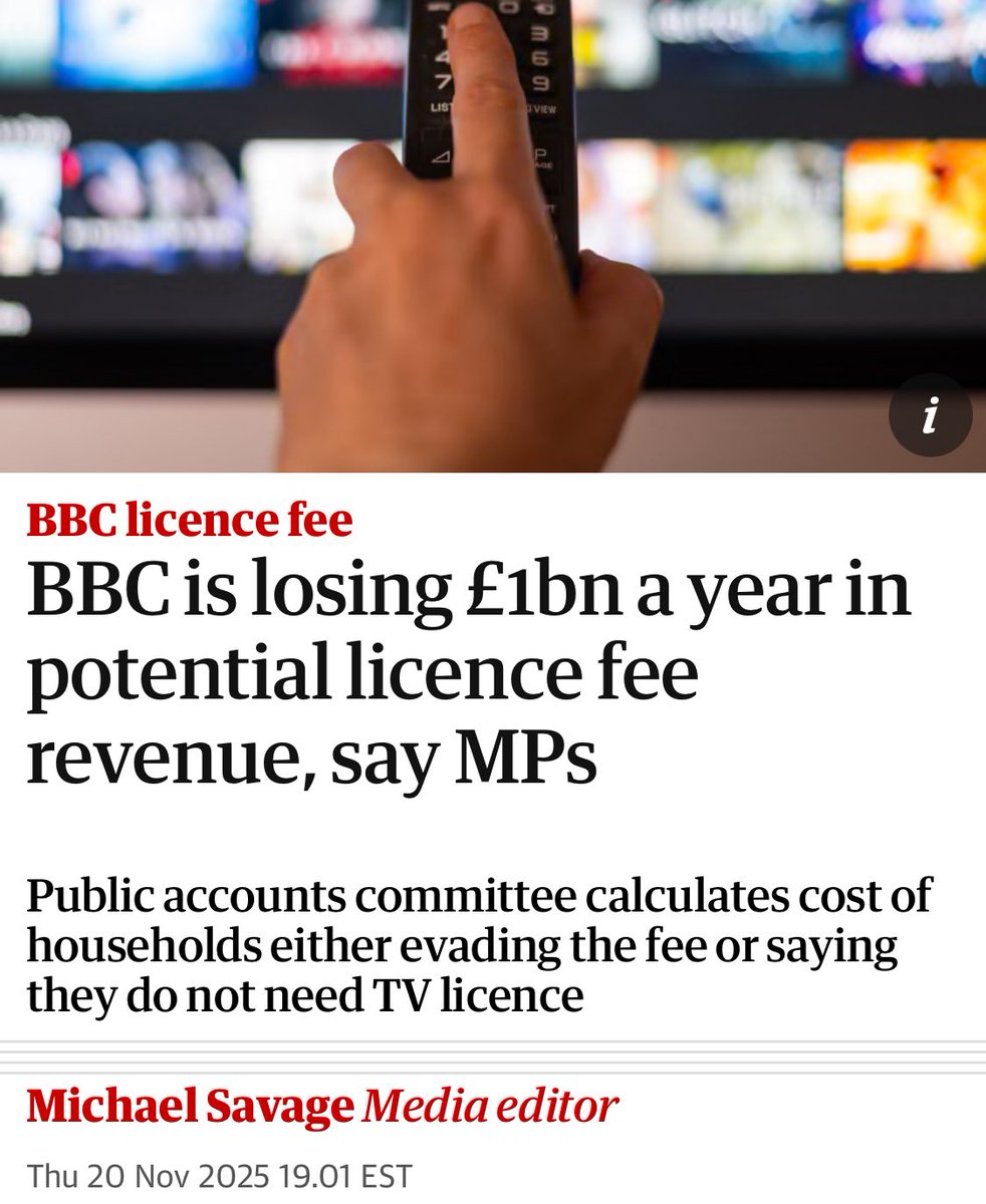 WallStreetMav's tweet image. Brits are refusing to pay the BBC licensing fee. This fee is a ridiculous charge that the BBC tries to force citizens to pay even if they never watch BBC content.

The BBC is losing money and desperately needs the revenue. So they are now increasing the fee that citizens are…