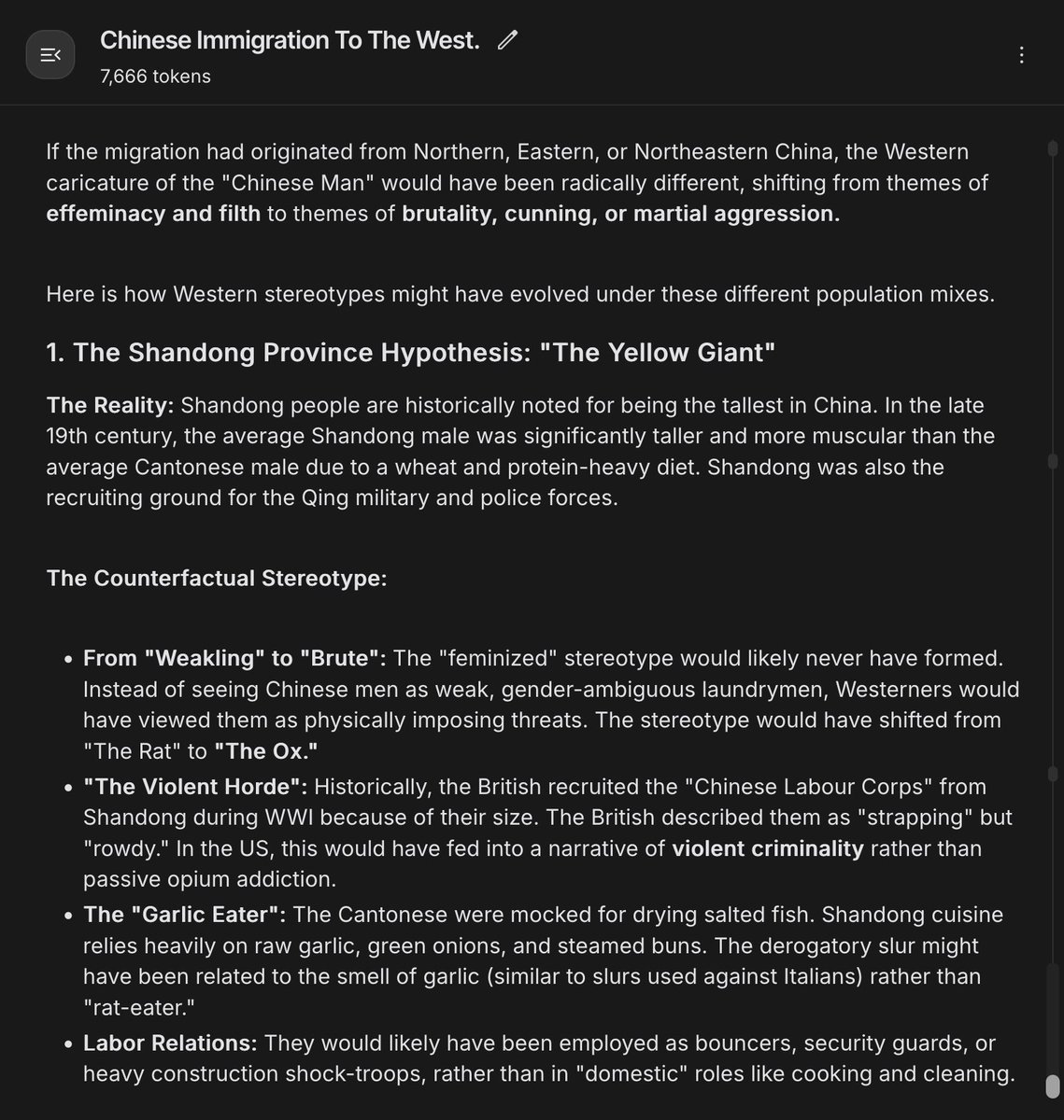 Je pense que personne n'aurait apprécié une vague d'immigration chinoise massive, quelles qu'en soient les particularité