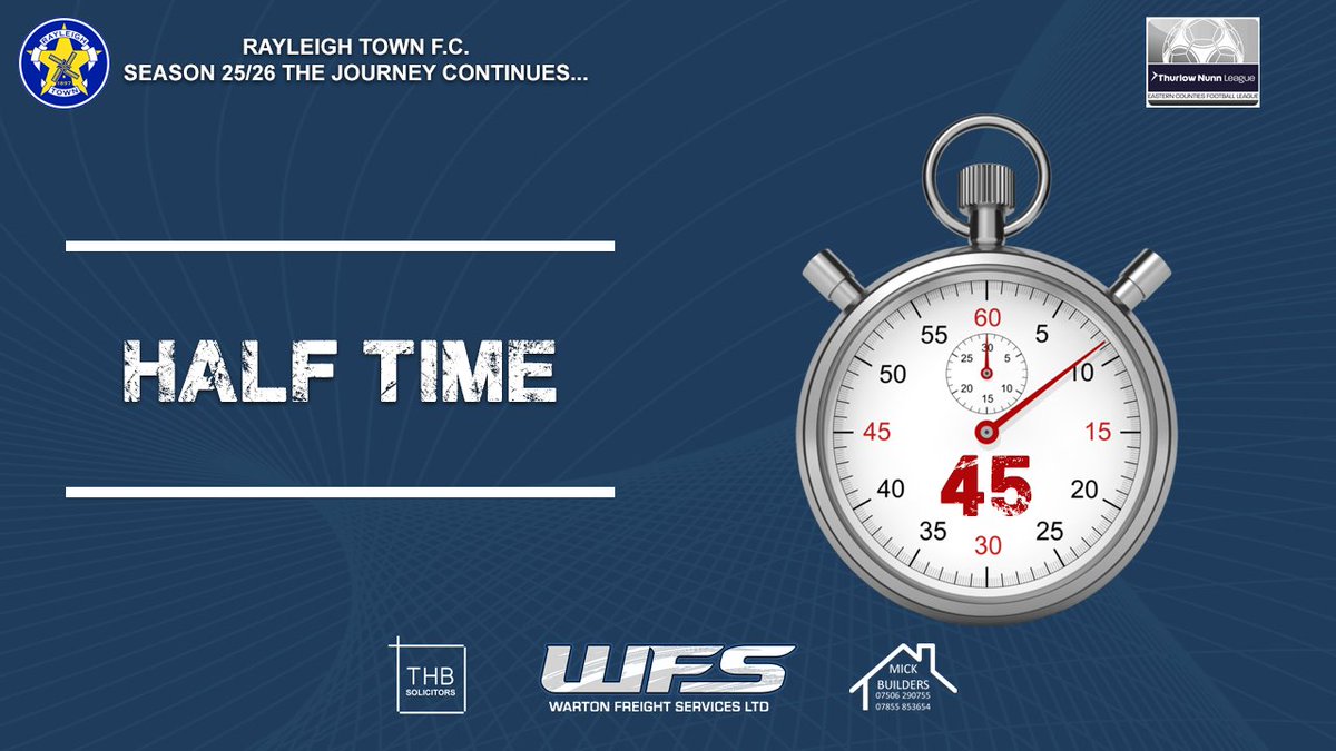 HALF TIME
🔵 Rayleigh Town 0
🔴 FC Baresi 0