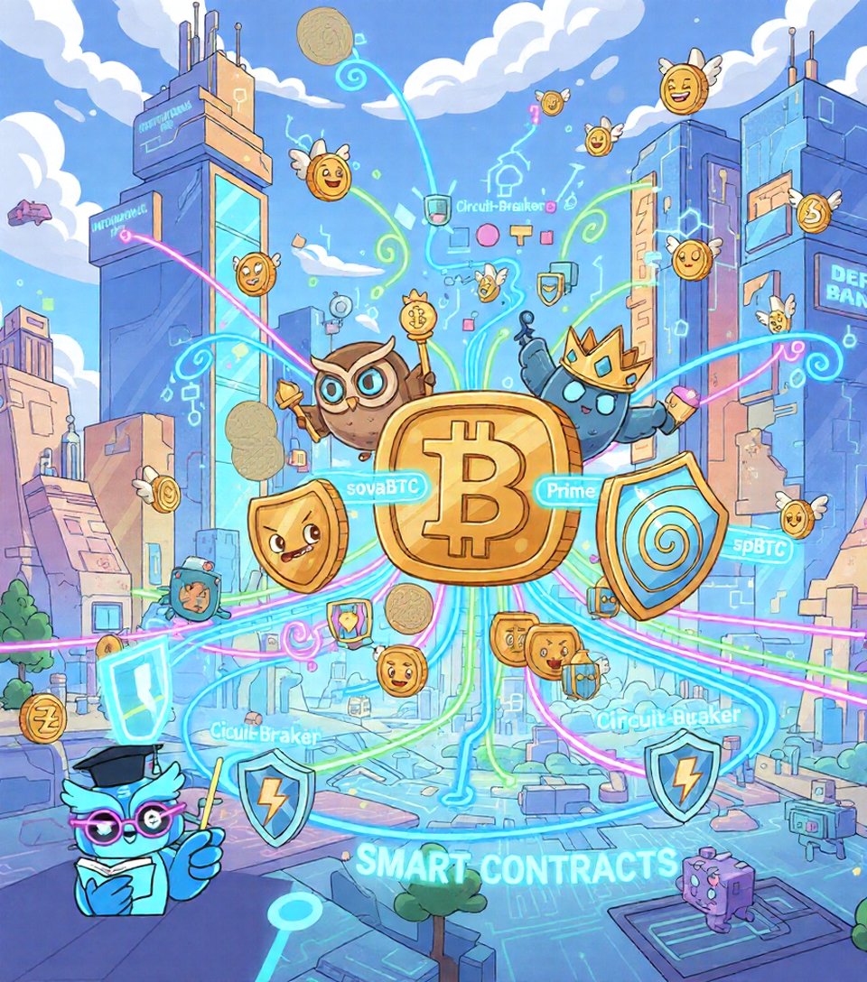 shq_166's tweet photo. BTC → sovaBTC → Prime → spBTC → yield. Smart contracts, limits, circuit-breakers protect your capital. Not just farming, but institutional-grade architecture.  Follow @SovaBTC 
#DeFi #Crypto #YieldFarming #BTC #spBTC https://t.co/is5nWSMjlW