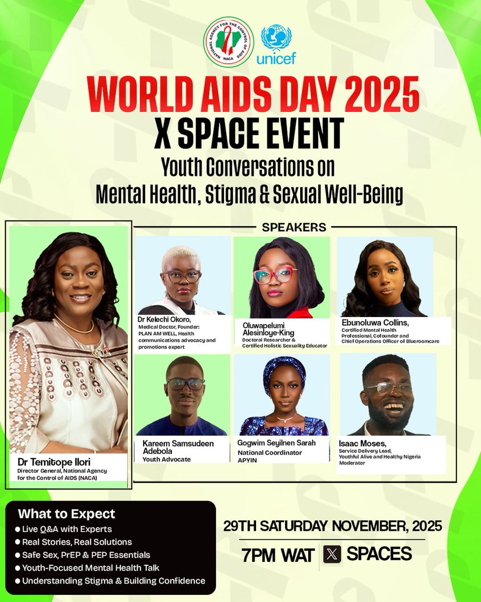 the_beardedsina's tweet image. Don't miss the Biggest HIV/AIDS Twitter space by 7 pm

2000 naira Data for the first 200 people 

The DG of NACA @drtemitopeilori , @OgbeniDipo , @healthertainer , @UnclePamilerin , myself and more

7 pm . Link to join
