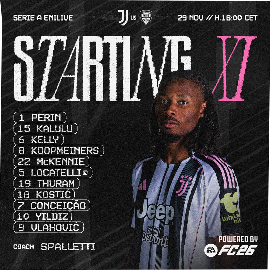 juventusfc's tweet image. ✍🏻 Gli 1️⃣1️⃣ titolari scelti da mister Spalletti per la sfida di questo pomeriggio all’Allianz Stadium 📜

@EASPORTSFC @easportsfcit

#JuveCagliari