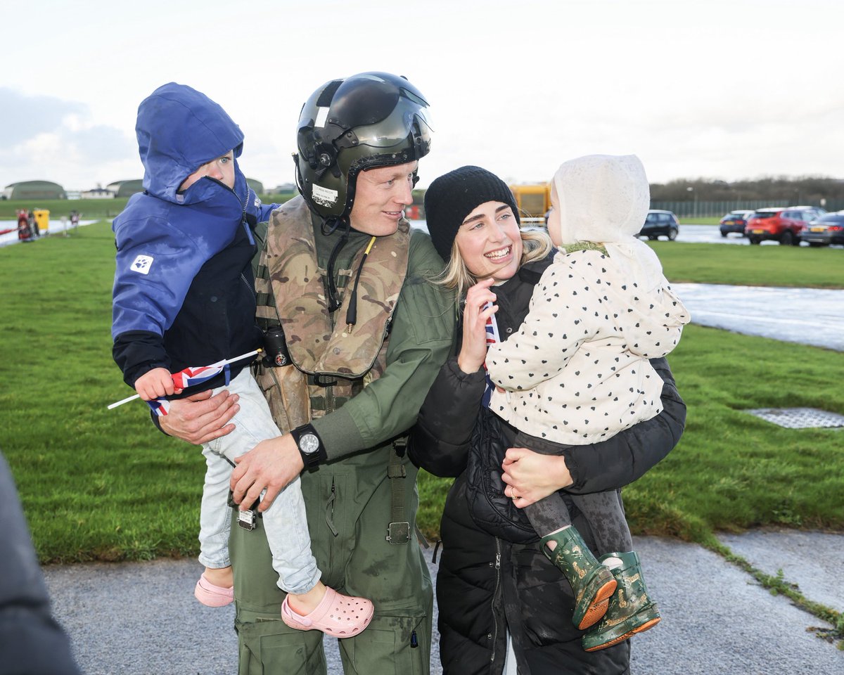 RNASCuldrose's tweet photo. Six helicopters of 820 Naval Air Squadron and one of 814 Naval Air Squadron, Mowhawk Flight, arrived home to Culdrose today from #OperationHighmast #CSG25 led by @HMSPWLS on her global deployment. 
All pictures: @RoyalNavy #820NAS #814NAS https://t.co/4YL1jMPTGG