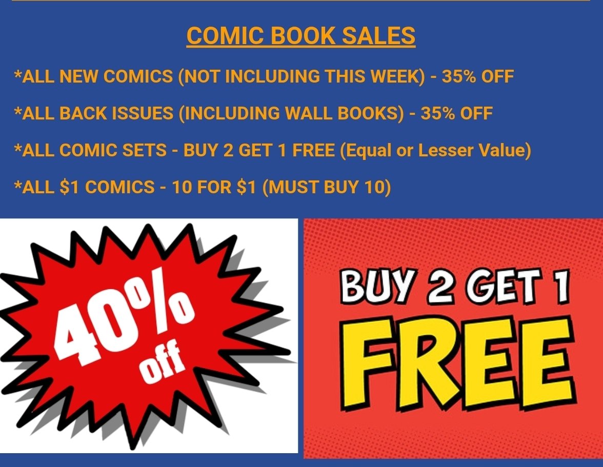 OC_Comics_Games's tweet photo. The Sales Continue!!! Join us today for Small Business Saturday!!!

#ShopSmallBusiness #SmallBusinessSaturday #ShopLocal #SmallBiz #ComicBooks #BackIssues #GraphicNovels #Collectibles #PopCulture #Gaming #TCG #TTRPG #NewPaltz #HudsonValley #KingstonNY #Poughkeepsie https://t.co/kckrMcUWFN