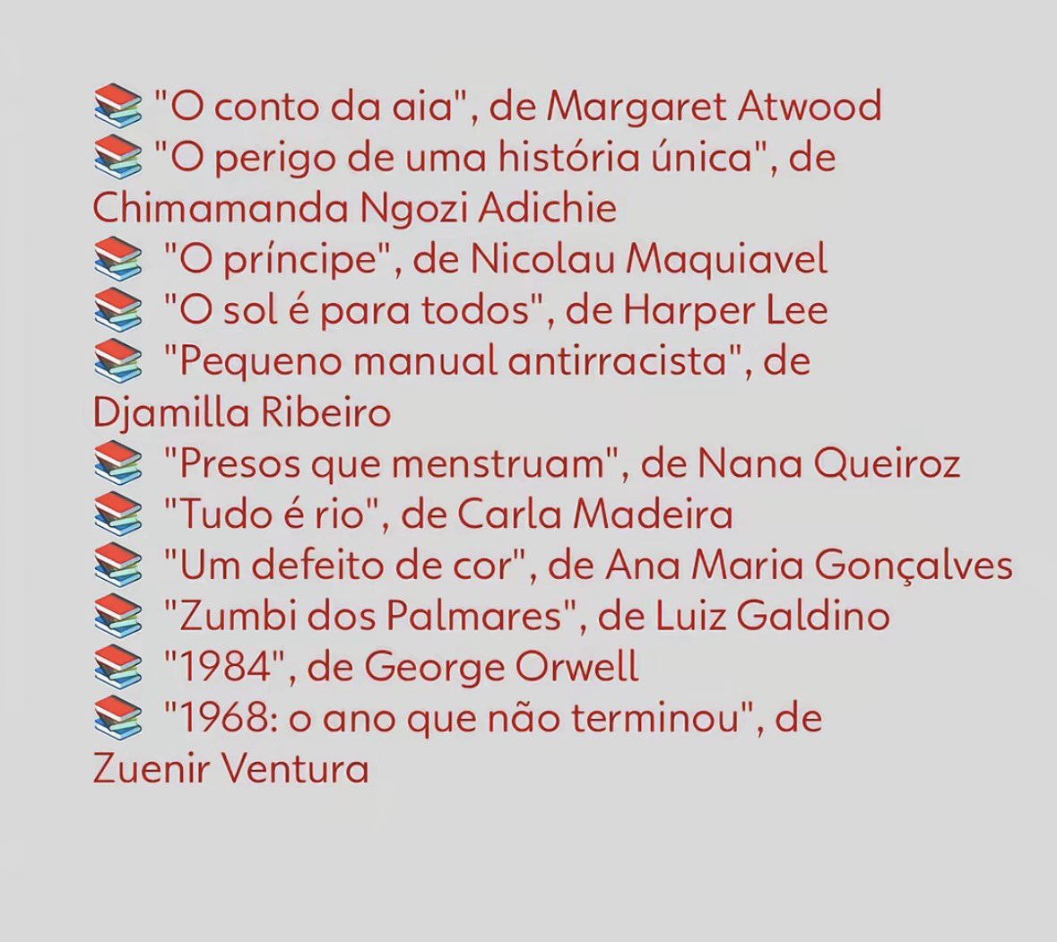 brunobbragac's tweet image. desmaiando de rir com a lista de livros que o Bolsonaro e os milicos golpistas têm que ler pra reduzir as penas deles