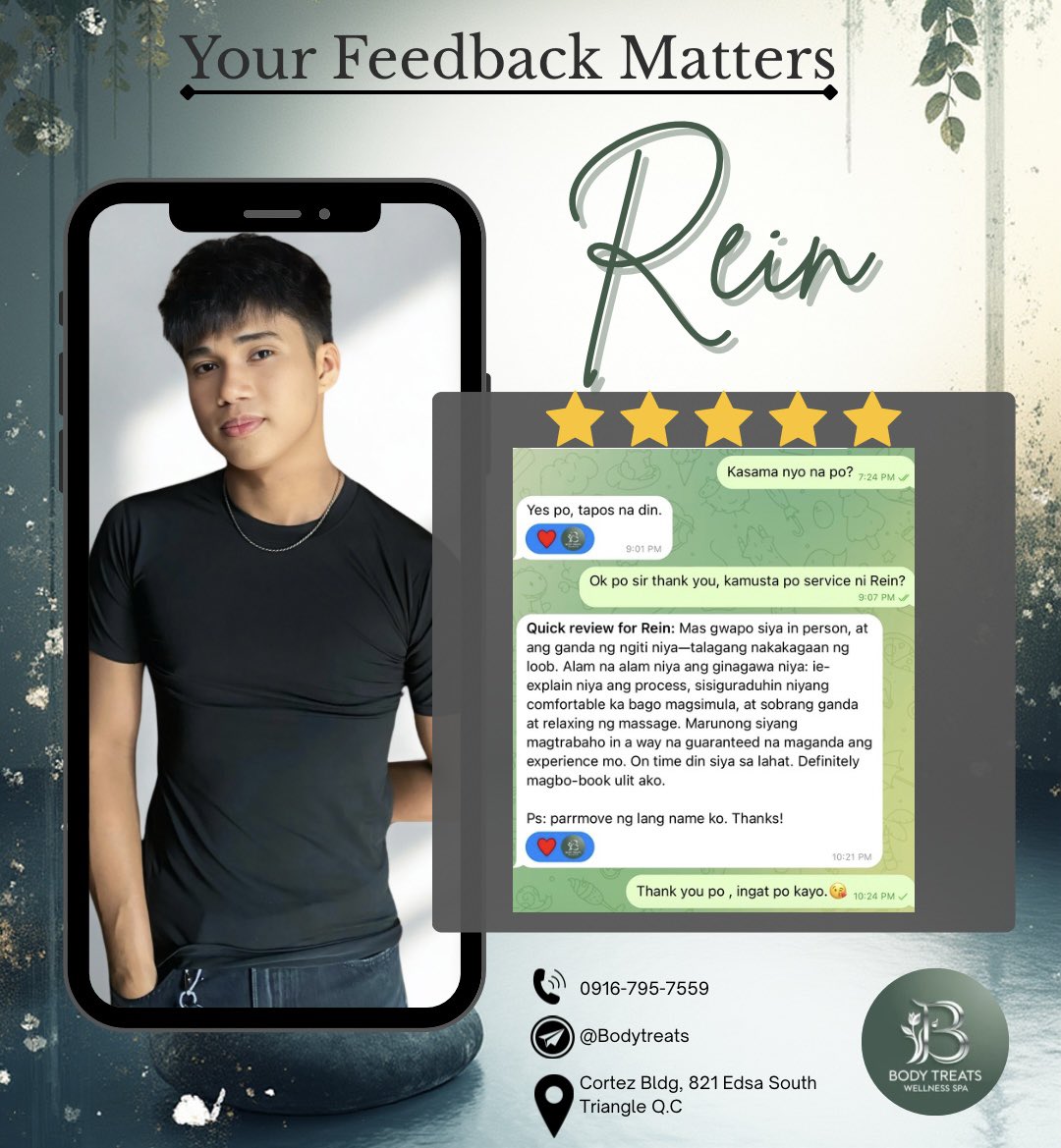 btwsreviews's tweet image. More handsome in person, skilled, and worth rebooking-Rein continues to deliver amazing sessions. 

#ReinExperience #ClientFavorite #BodyTreatsWellness