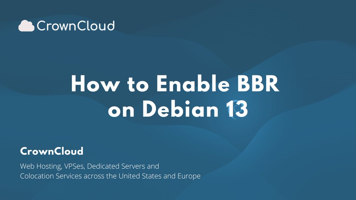 crownclouds's tweet image. Optimize throughput &amp;amp; reduce latency on Debian 13 with Google BBR congestion control.
Step-by-step guide inside.

wiki.crowncloud.net/?How_to_enable…

#DevOps #LinuxAdmin #BBR #Debian13