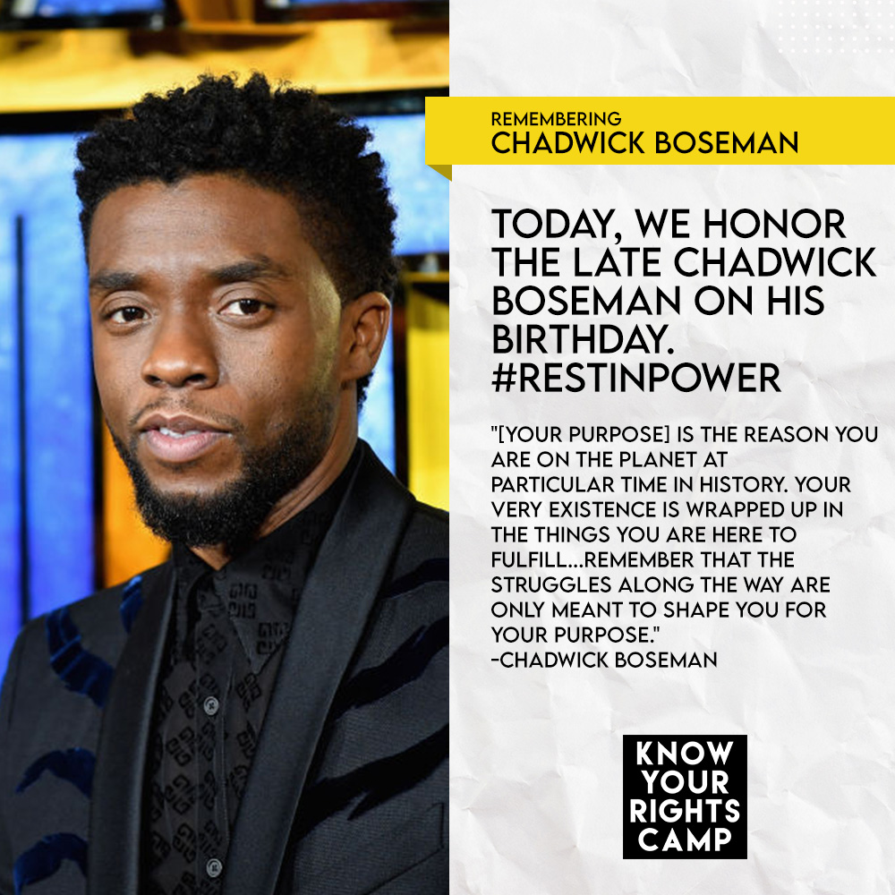 yourrightscamp's tweet image. Today, we celebrate the life and legacy of Chadwick Boseman — an artist, visionary, and symbol of unwavering purpose. Though he left us far too soon, his presence continues to guide and uplift millions around the world.

#RestInPower #ChadwickBoseman