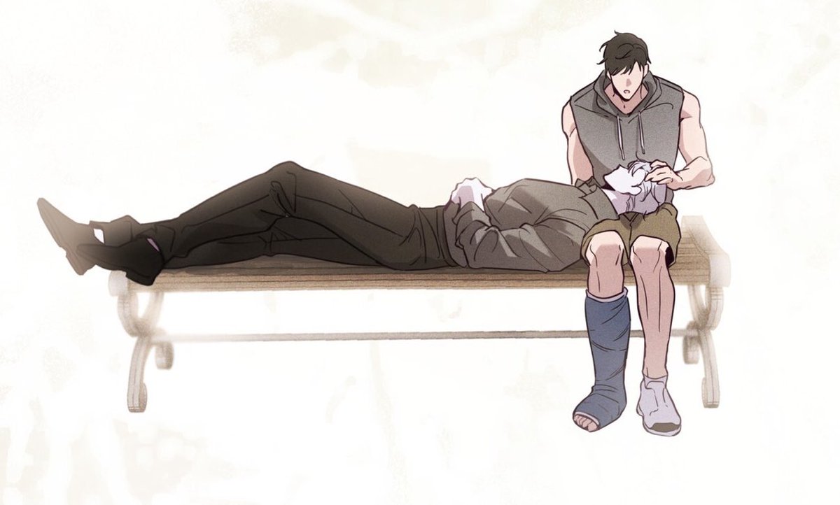 다리 깁스한 태의 무릎 베고 자는 일레이 넘 웬수남편 같음 ㅋㅋㅋ