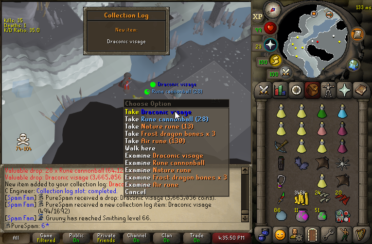 DFS on the account that doesn't have defence :)

probably stepping back into PvP (getting farmed) and doing some AFK salvaging for my cannon! 🔴