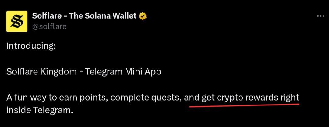 🔥 Get Free 5$-50$ Gift All User 

➡️ Join Here : t.me/solflare_kingd…

🟢 Daily Check-In &amp; Play Games
