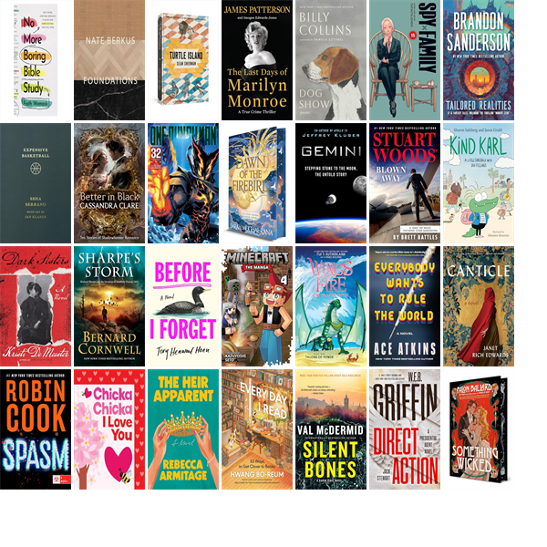 This week the Denton Public Library has 90 new books.  New items include No More Boring Bible Study, Foundations, Turtle Island, The Last Days of Marilyn Monroe, Dog Show, Tailored Realities, Expensive Basketball, Better in Black, and One-Punch Man 32. wowbrary.org/nu.aspx?p=2047…