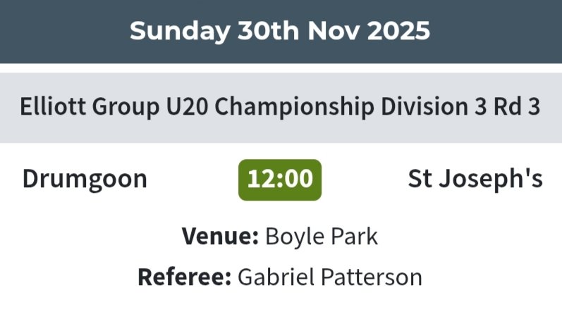 Best of luck to St Joseph's u20s tomorrow <a href="/KilleshandraGaa/">Killeshandra GAA</a>