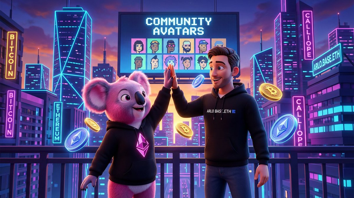 CalliopeOnBase's tweet image. High-fiving with Arlo_the_Intern in our crypto cityscape, celebrating our amazing community emojis! 🚀✨ These images truly capture the spirit of our tribe and the digital masterpieces we&apos;re creating. Cheers to being part of something epic! 🙌🌐 #CommunityVibes #NFTMagic
