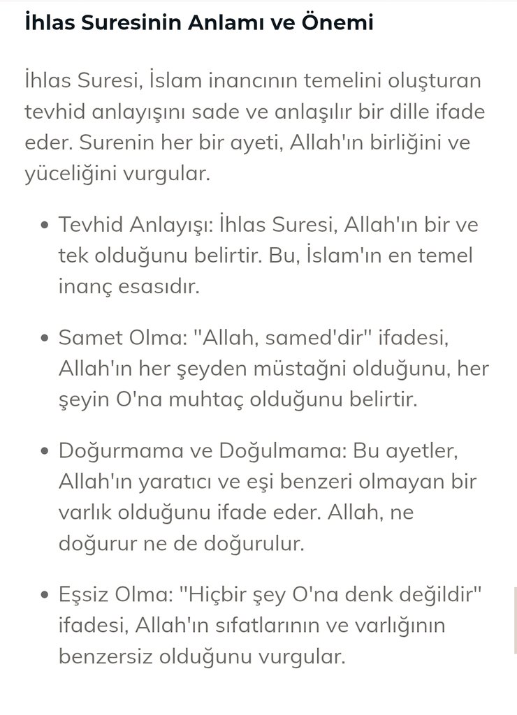 izzetozkul's tweet photo. @atikfatih1 İhlas Suresi Anlamı
Rahman ve Rahim olan Allah’ın adıyla
De ki: O ALLAH BİRDİR 

Allah SAMEDDİR
 (her şey O’na muhtaç, 
O kimseye muhtaç değil)

O DOĞURMAMIŞTIR ve DOĞURULMAMIŞTIR 

Ve HİÇBİR ŞEY O’nun DENGİ DEĞİLDİR. https://t.co/Aob1E58Gwk