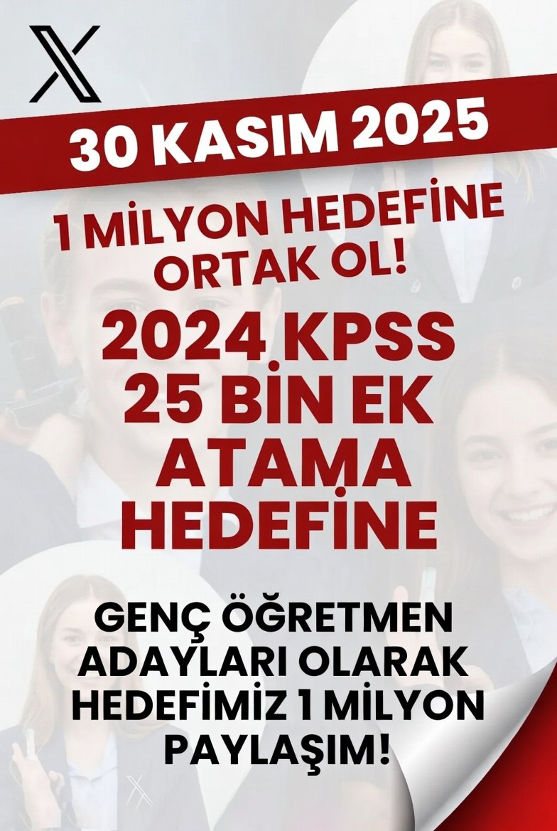 2024 Kpss Öğretmenleri Olarak Ek Atama İstiyoruz...

1 milyon tweet etkinliği

30 Kasım Pazar Saat : 10.00

#EkYirmiBeşBinAtamaKPSS2024