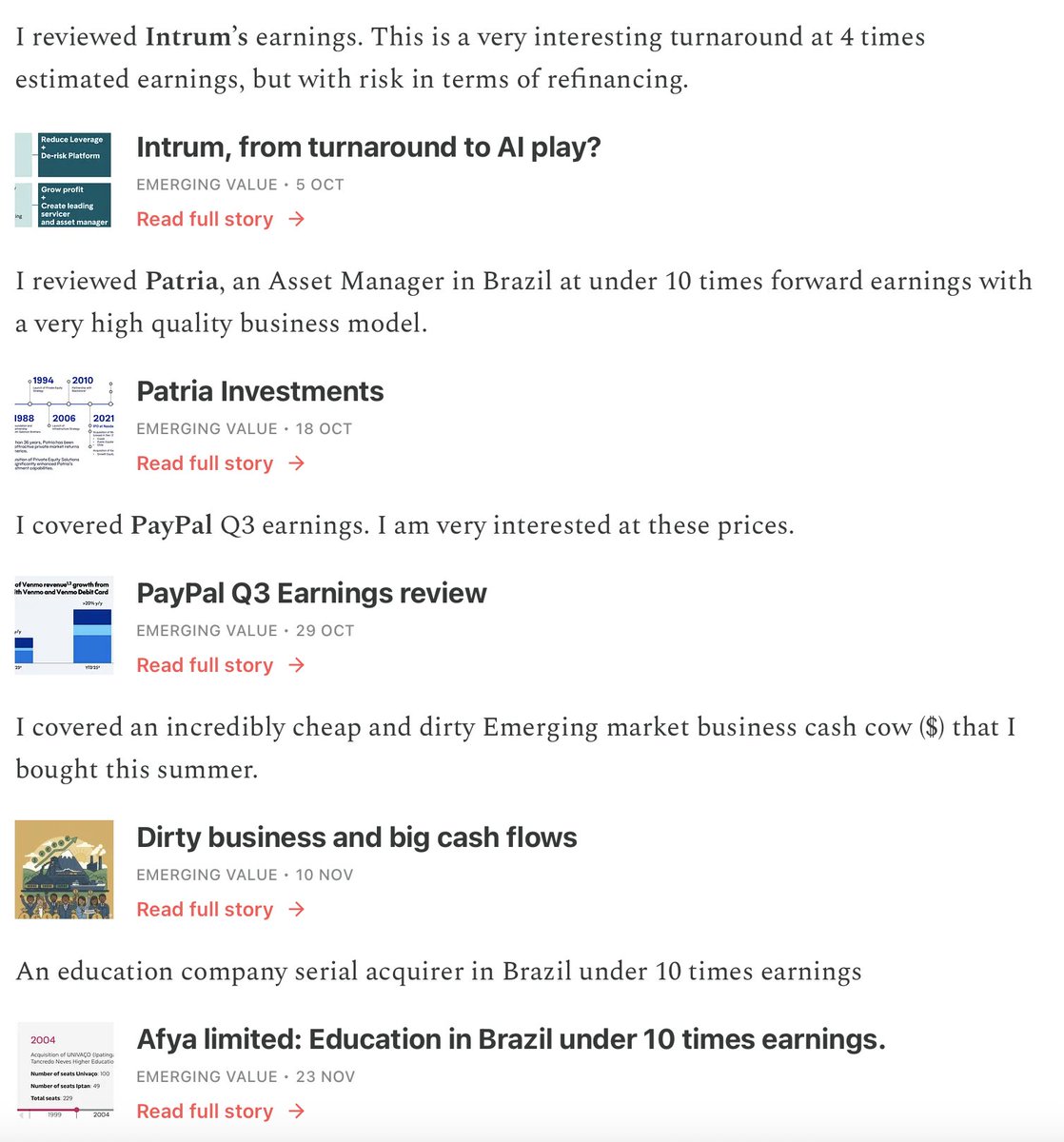 Past two months company reports on the newsletter.