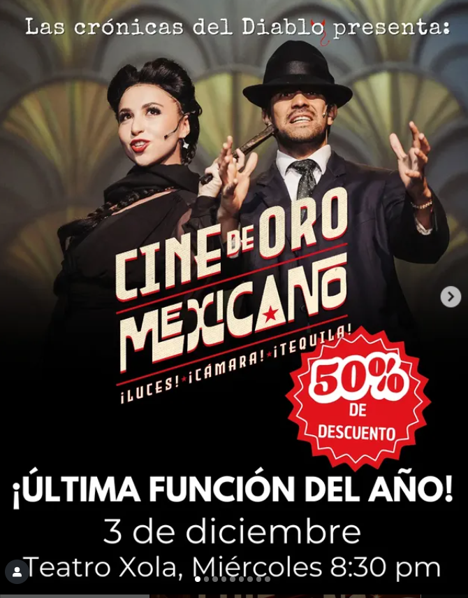 La comedia teatral más divertida dedicada al Cine de Oro Mexicano termina temporada y no queremos que nadie se quede sin verla.
María Félix, Dolores del Río, El Indio Fernández y muchos más
<a href="/LasCdelDiablo/">Las Crónicas del Diablo Mx</a>