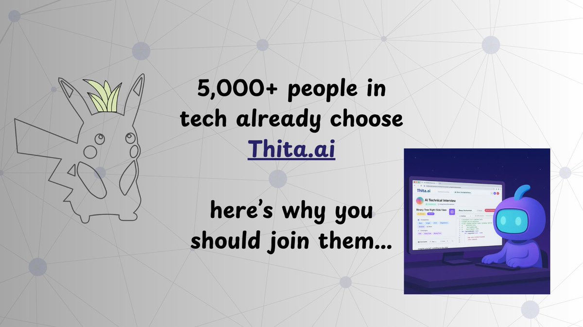 Cryptogold45's tweet image. it doesn’t matter how good you are with your stuff, if you don’t get through interviews, you may never get to work your dream job…

and this is the case w/ a lot of tech roles

the fix? those seeking tech roles should use tools like Thita.ai to help them prepare…