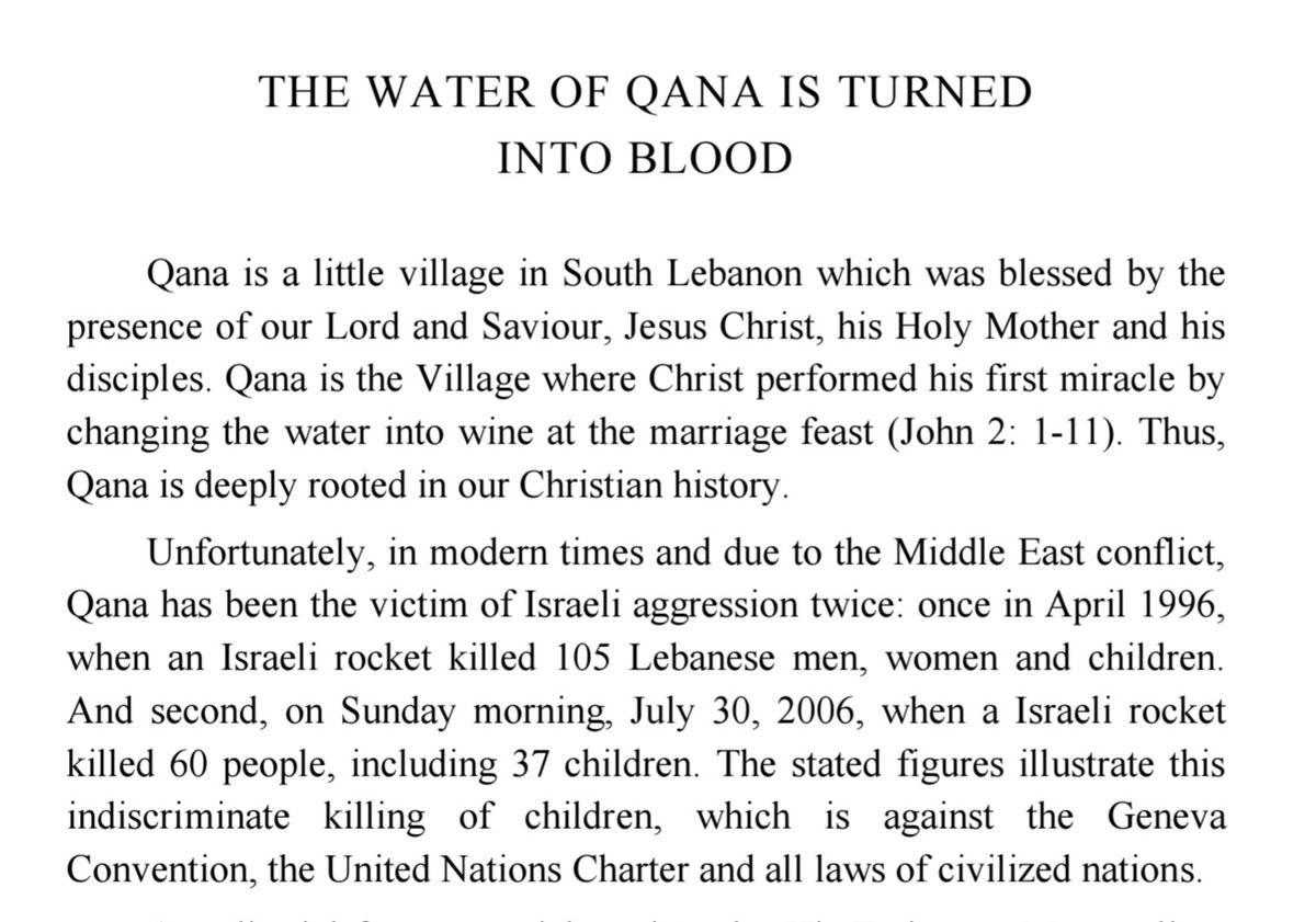 roqchams's tweet image. From the editorial board of the Middle East Journal of Anesthesiology, 2006, the year of the second Qana Massacre. &quot;The water of Qana is turned to blood.&quot;