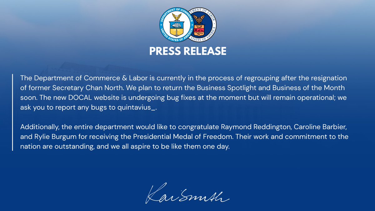 B.U.S.A | Commerce & Labor Dept. tweet media
