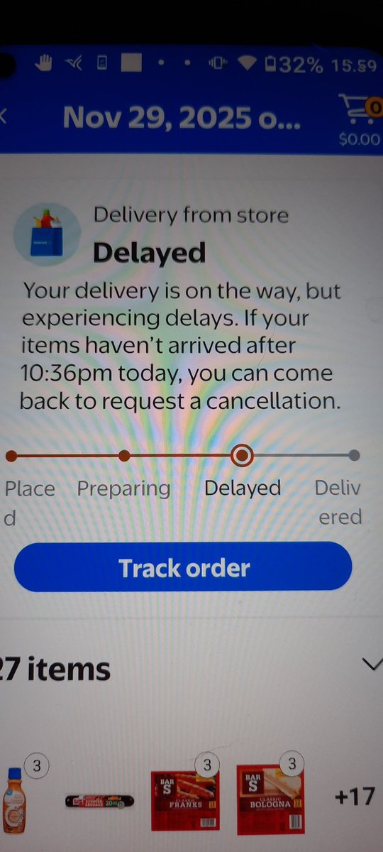 bdkw's tweet photo. @Walmart are ya kidding me I placed the order this morning and pick delivery 12 -2 pm today , then it comes back delayed . Then it should arrive at 346 pm now I'll be lucky to get it by 1036pm tonight ? 
,🤬🤬🤬🤬 I'll blast ya again if this order doesn't show https://t.co/8YvxY72nfX