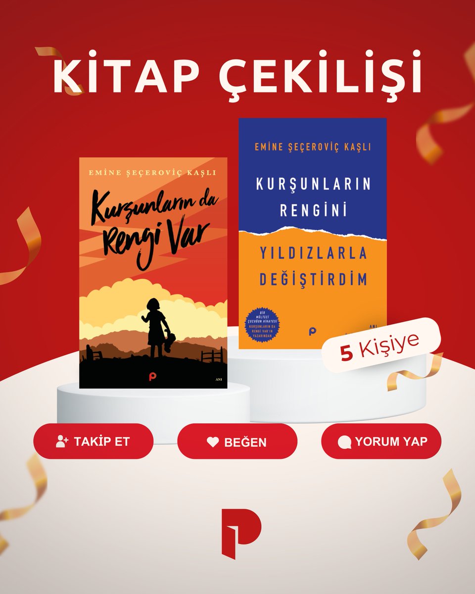 🎁 KİTAP ÇEKİLİŞİ! 🎉
Emine Şeçeroviç Kaşlı’nın "Kurşunların Da Rengi Var" ve "Kurşunların Rengini Yıldızlarla Değiştirdim" kitaplarını 5 kişiye hediye ediyoruz!
Katılmak için:
✨ Bizi takip et
🔁 Retweetle
💬 Yorum yap
⏰ Son katılım: 6 Aralık 23:59
Bol şans! 🍀📚
<a href="/e_secer/">Emine Şeçeroviç Kaşlı🇧🇦🇹🇷</a>
