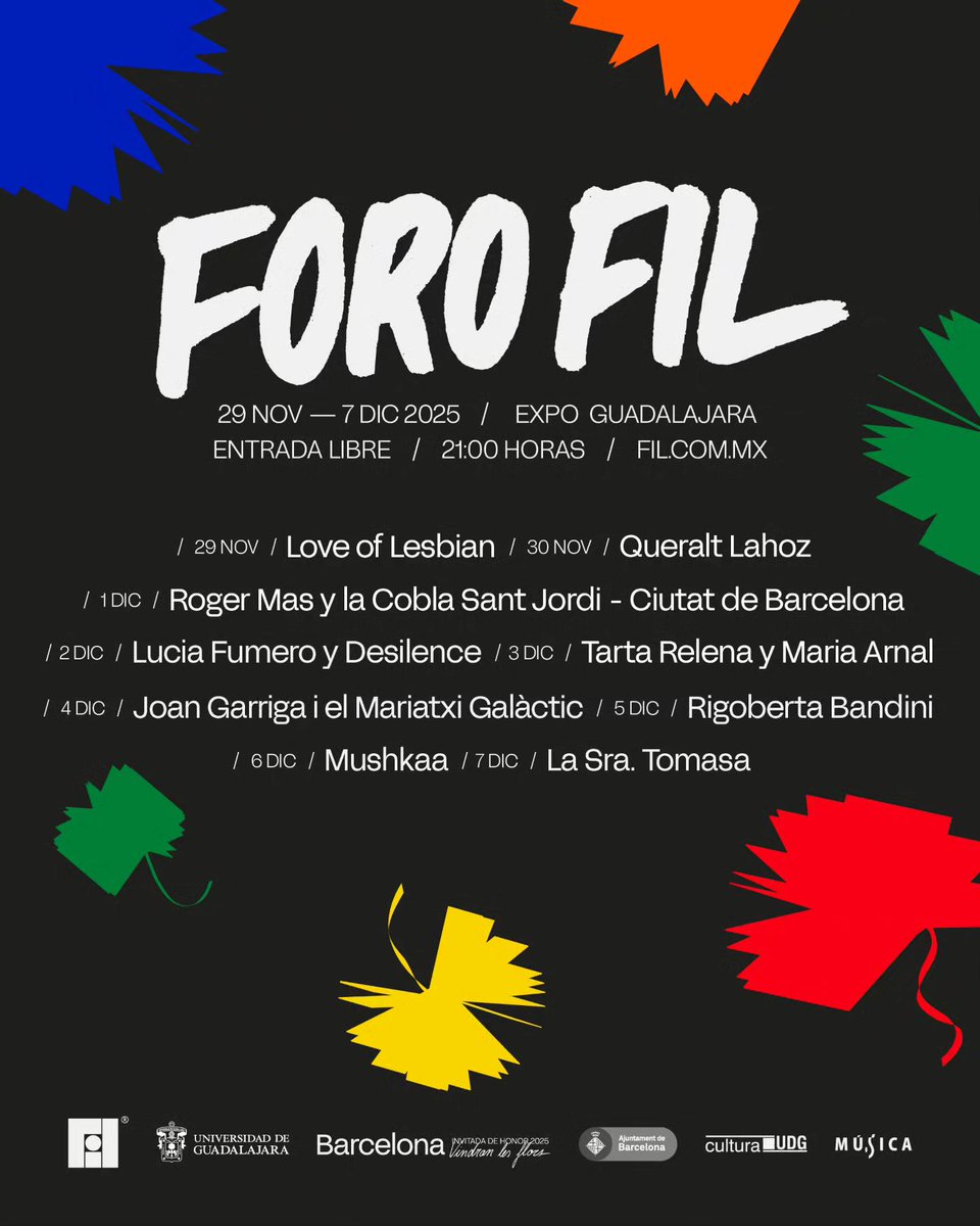 udg_oficial's tweet photo. ¡Las luces del #ForoFIL se encenderán esta noche! 🎶✨
Disfruten de lo mejor de la música catalana, del 29 de noviembre al 7 de diciembre.
#EntradaLibre https://t.co/GD2yyGi867