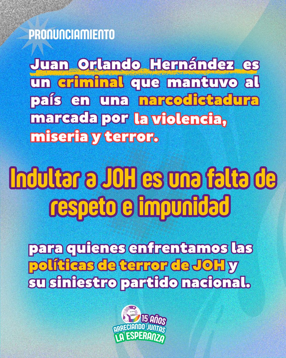 Hoy, 29 de noviembre, Día Internacional de las Defensoras de Derechos Humanos, levantamos la voz frente a las políticias imperialistas que pretenden imponer en nuestros territorios✊🏿

📌Leer pronunciamiento completo aquí: facebook.com/share/p/16UknH…