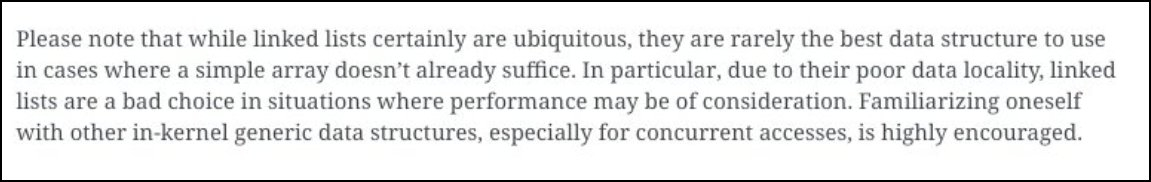 antoniosarosi's tweet image. - Linked lists are bad for almost all use cases

+ But but what about the Linux kernel you&apos;re clearly a web dev and know nothing 😡

Linux kernel docs in question:
docs.kernel.org/core-api/list.…