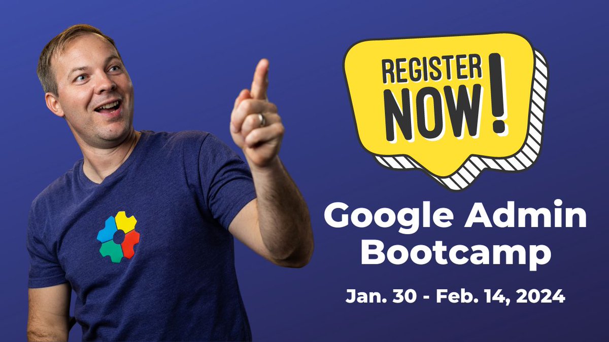 jrsowash's tweet image. Get ready to level up your Google Admin skills!

Join me at the Google Admin Bootcamp to unlock the full potential of your tech for teaching and learning. Let&apos;s optimize those settings and make magic happen!

Learn more at googleadminbootcamp.com/?utm_source=xt…

#GoogleEdU #ITAdmin