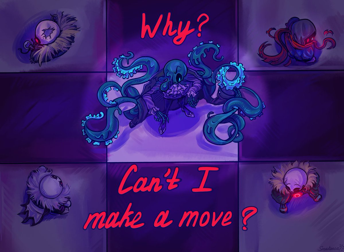 Why such hesitation? Aren't kings supposed to have the famous cold-blooded precision? (Part 5)
#utmv #undertaleAU #nightmaresans #killersans #dustsans #horrorsans #crosssans