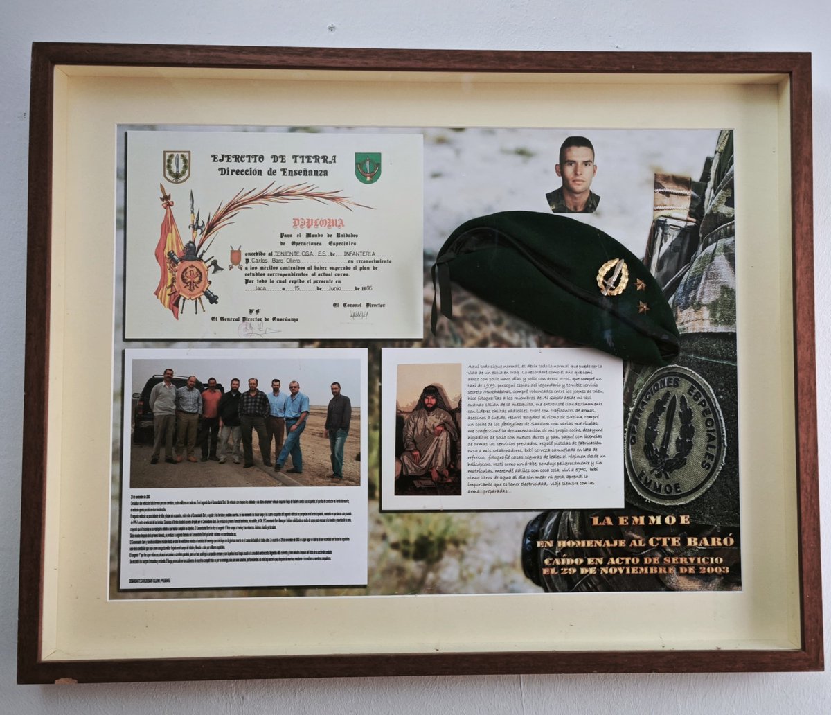 lovat1942's tweet image. En recuerdo y homenaje al duro final de 2003 para nuestro CNI (Bernal en Bagdad y los 7)
Contra el olvido. Hace 22 años en Lafitiya (Iraq) 
Pequeño homenaje en la nave de la EMMOE (Jaca, Huesca) donde se cambian los alumnos de Operaciones Especiales
Gracias