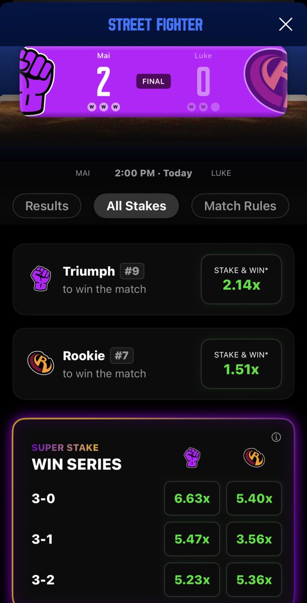 1v1Me's tweet image. .@TriumphReturns seals the match by cashing the 11th Live Flash Stake against Rookie getting his stakers paid 🤑