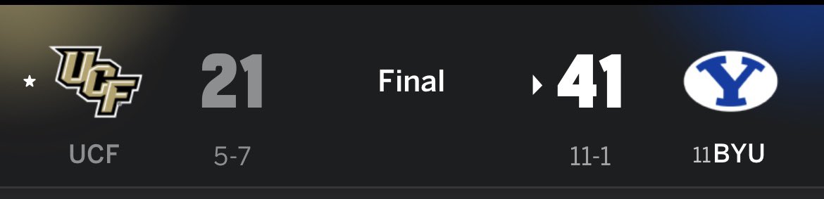 And in the last game of the regular season, UCF becomes bowl ineligible…