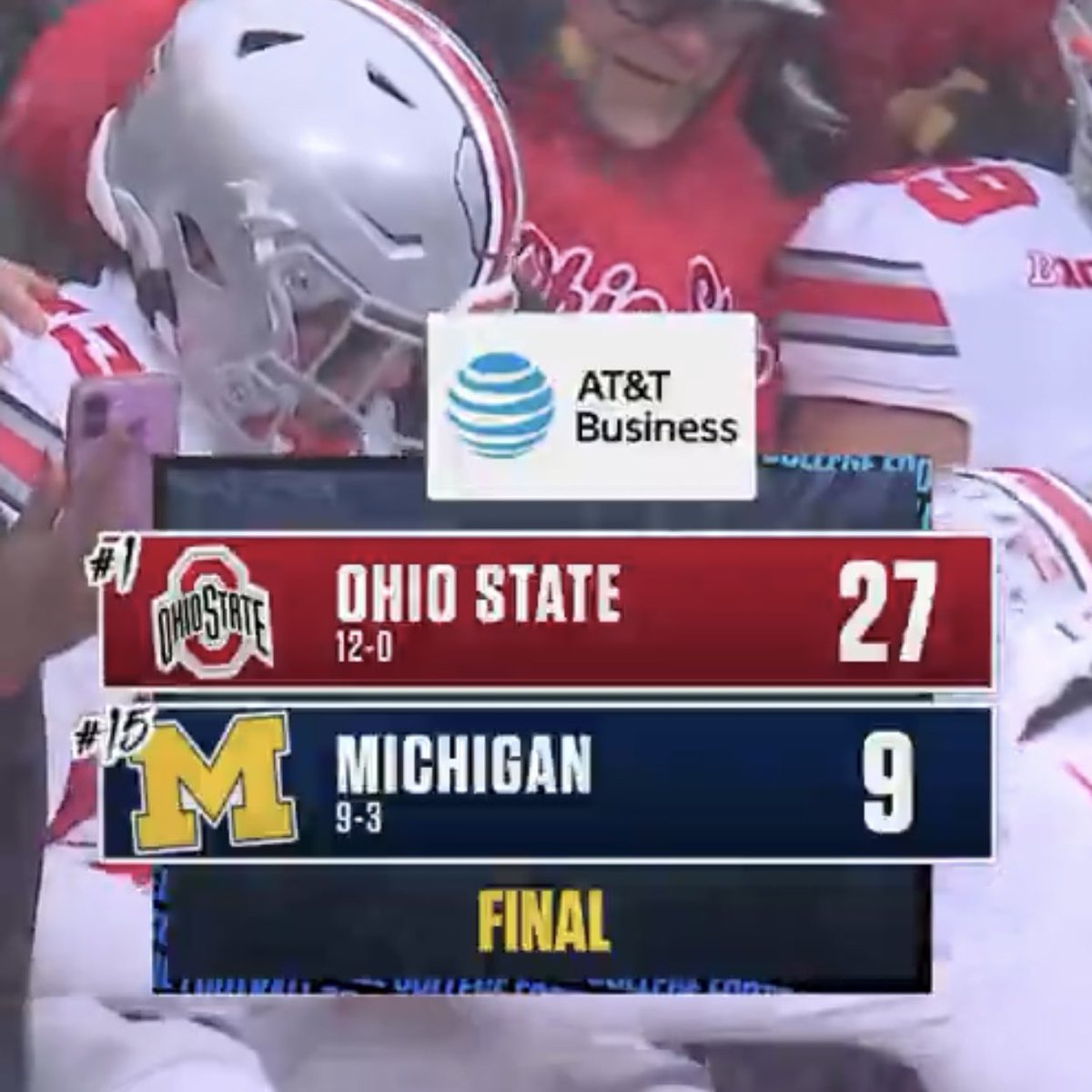 TheNFLDrop's tweet image. Incredible: Michigan scores 9 points vs OSU to honor alumnus QB J.J. McCarthy 🥹❤️