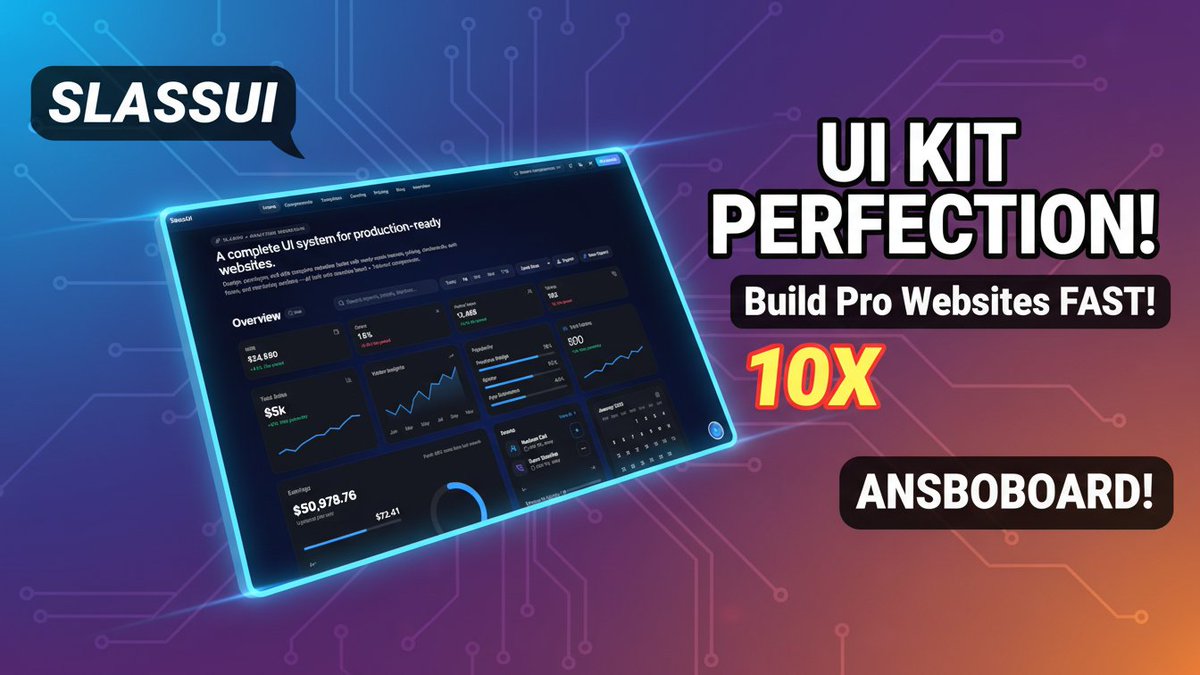anik_radwan's tweet image. Looking for modern UI blocks that just work?
Start exploring 👉 slass-ui.vercel.app
#webdevelopment #tailwindcss #react