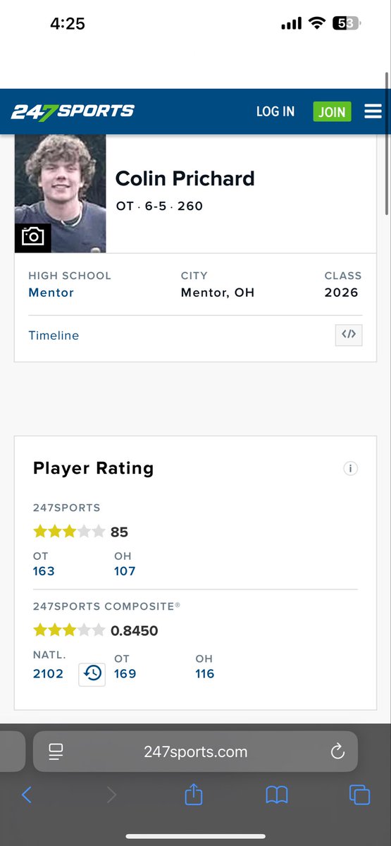 Blessed to be ranked a 3 star by <a href="/247Sports/">247Sports</a>
