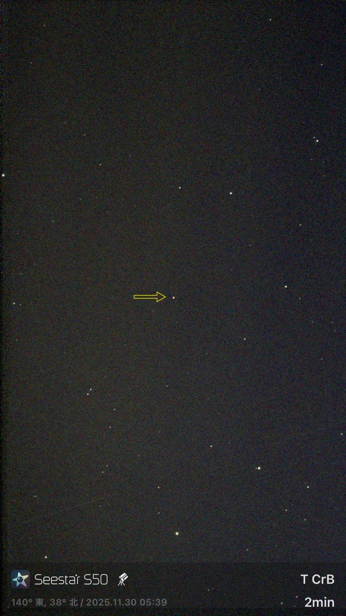 T_Yusa's tweet image. けさのかんむり座T星
#TCrB
 約10等でぐっすりお休み中です。