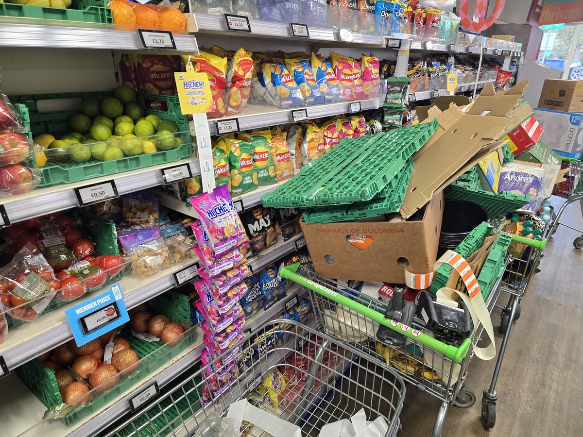 Carl_Portman's tweet image. When you go into your local COOP but cannot actually buy what you want because staff have piled up trolleys etc, directly in front of the shelves. 

I walked out, spending nothing and went to a competitor.