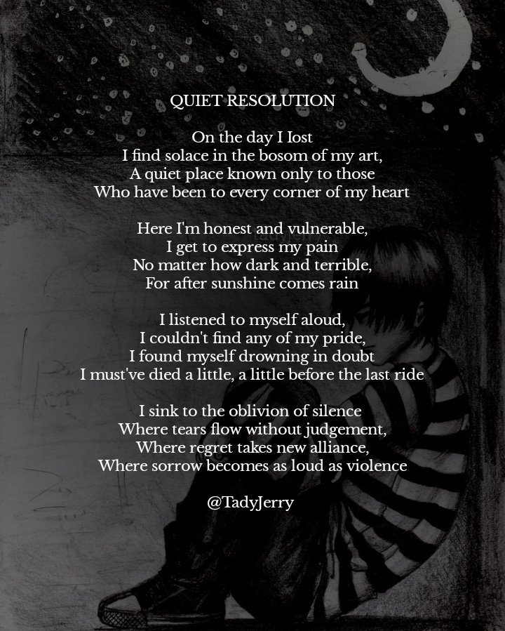 Writing atleast 1 poem weekly till the year runs out. 🥂

Week 48/52

#52WeeksWritingChallenge