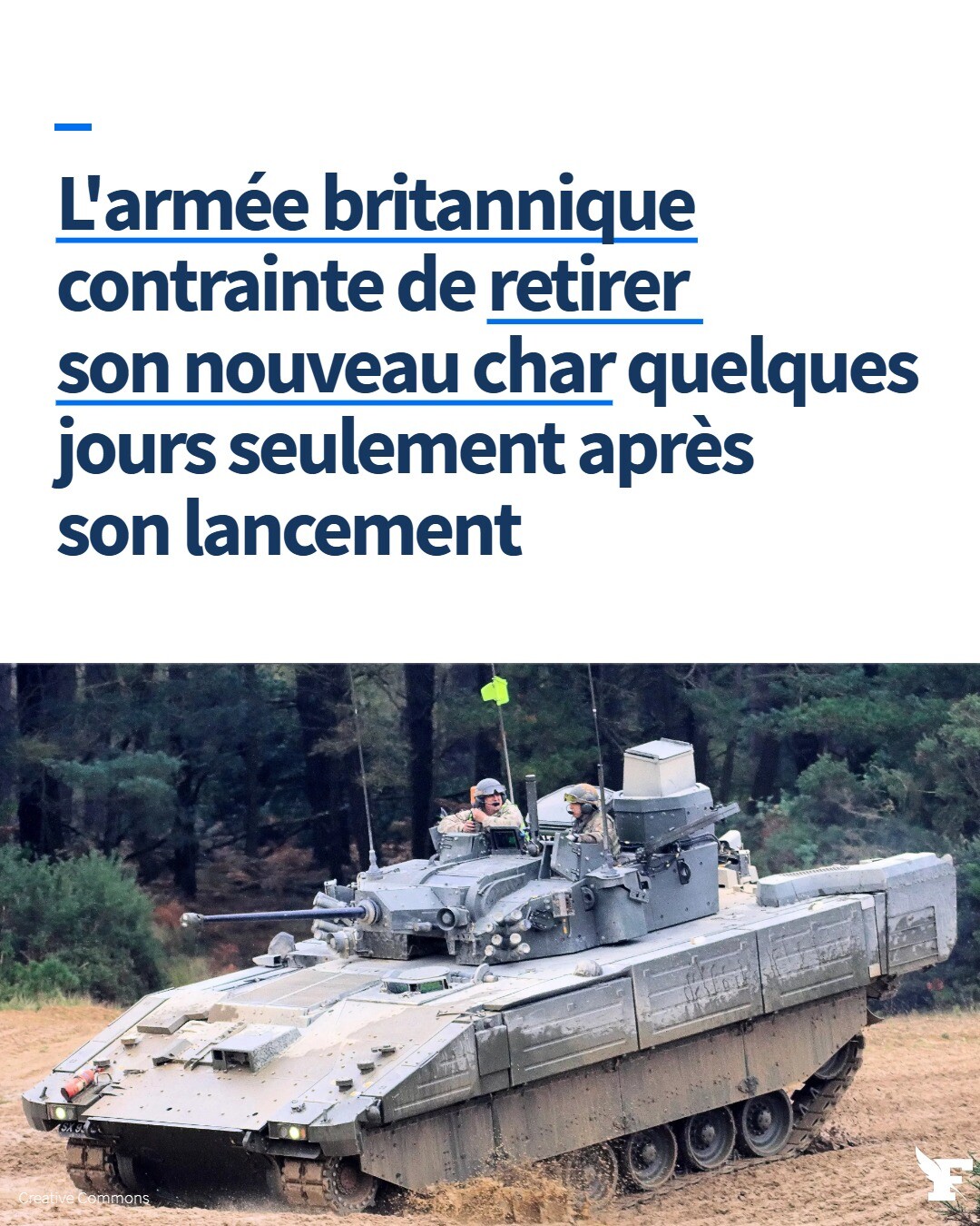 Avec 8 ans de retard le blindé avait déjà fait une entrée fracassante, mais ce n'était que le début... Vibrations, vomissements, problèmes auditifs, l'armée britannique a déjà recensé 31 blessés.→