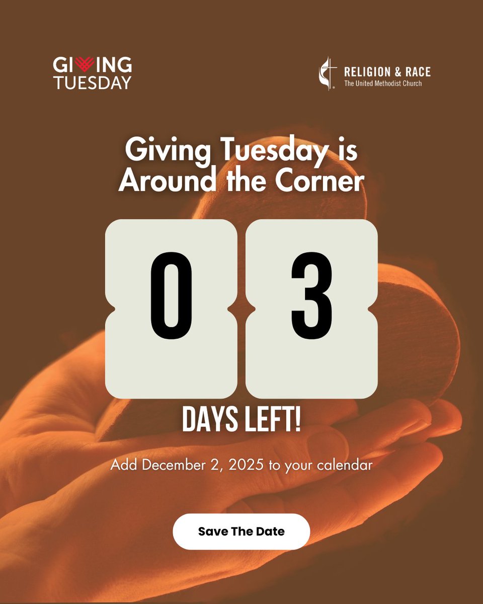 gcorrumc's tweet image. We’re only 3 days away from Giving Tuesday!
Your generosity can make a real difference.

#GivingTuesday #GCORR #UMC
