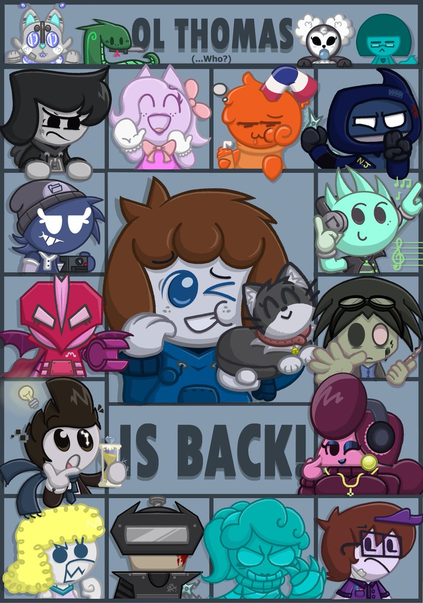 New Artwork ✏️🩵
Lets catch up!

A Drawing of (almost) ALL the characters :)