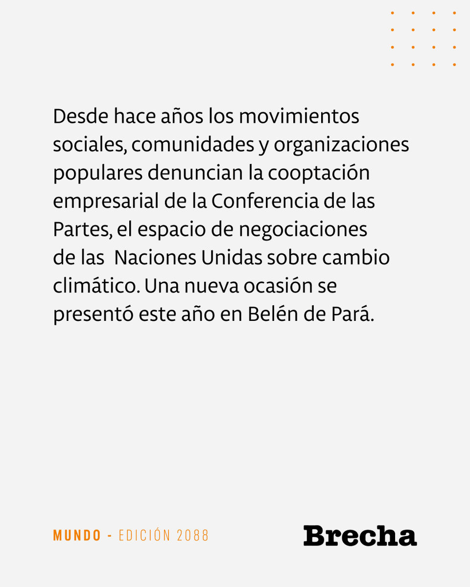 📰 Un contrapunto popular a la COP30

Cumbre de los Pueblos en Belén de Pará

🖋️ Valentina Machado Areco
📸 Cumbre de los Pueblos en Belén de Pará

brecha.uy/un-contrapunto…