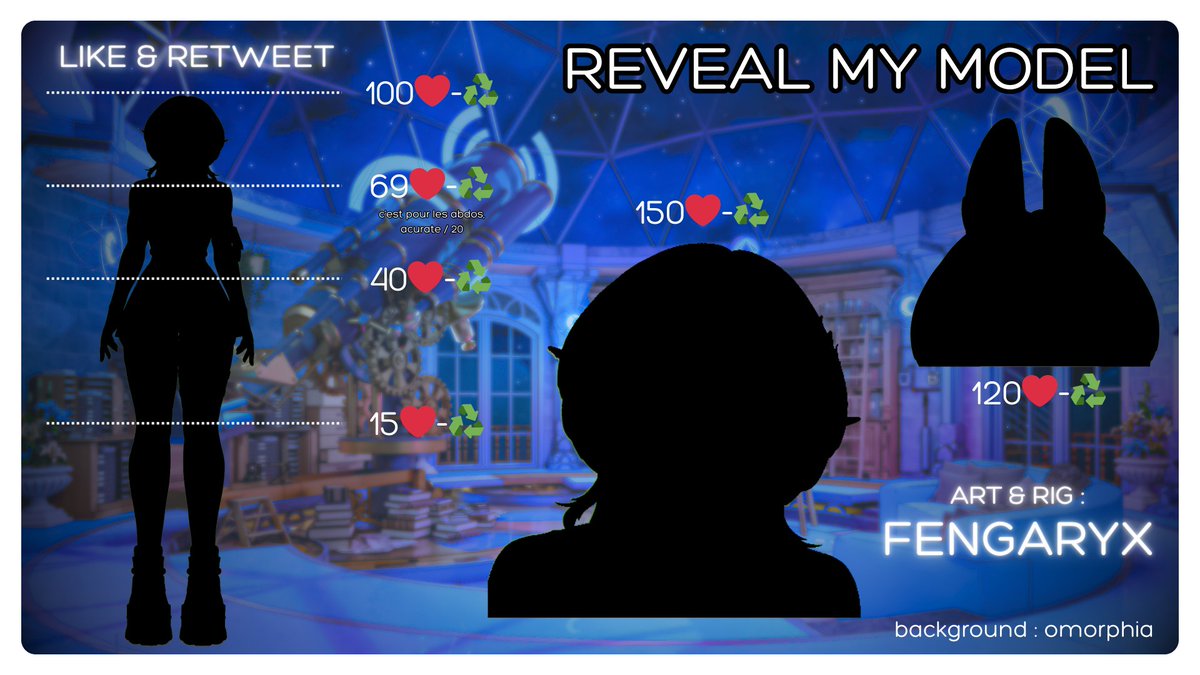 fengaryx's tweet image. 🌙🐇UNLOCK MY MODEL🐇🌙

En attendant de revenir en stream, tu m'aides à révéler le design ? c:

- ❤️and♻️pour reveal ma 5.0 !

#ModelReveal #Vtuber