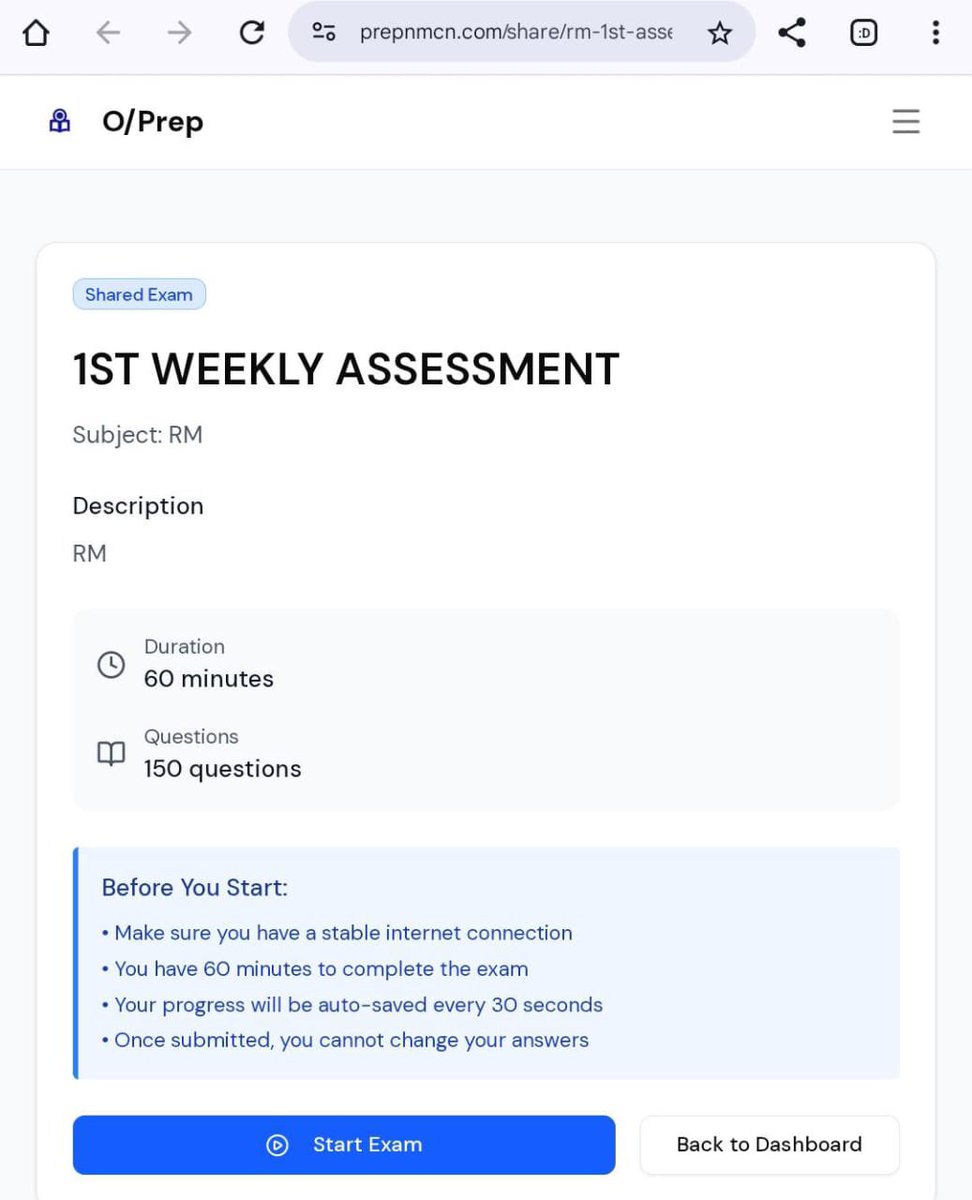 For our RM candidates, the first weekly assessment goes live tomorrow!

“Involve me” but you’re writing RM in 2026 and haven’t joined us? 🫣

To join us: wa.link/gqzou6

OR Pay 2,000 Naira to: 3002893108, Kuda
Acc Name: OPREP

Send Receipt to wa.me/+2349047043978.