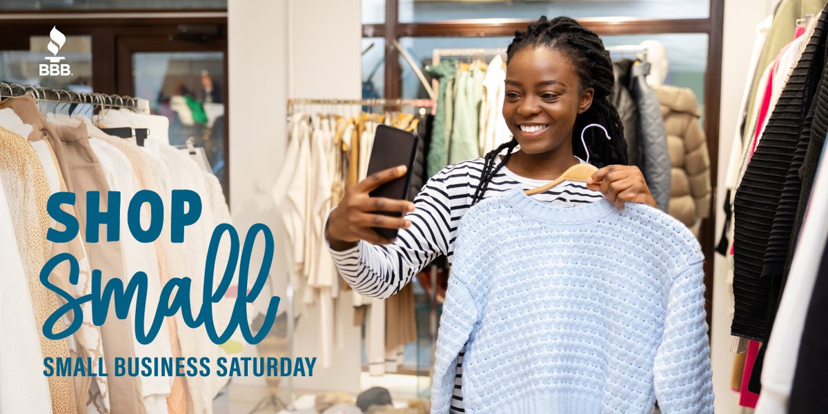 BBBCentralCan1's tweet image. Support local, shop small, make a big impact.  While you are out, don&apos;t forget to take a selfie at your favorite small business and post it on social media with the hashtags #BBB and #ShopSmall.
#SmallBusinessSaturday