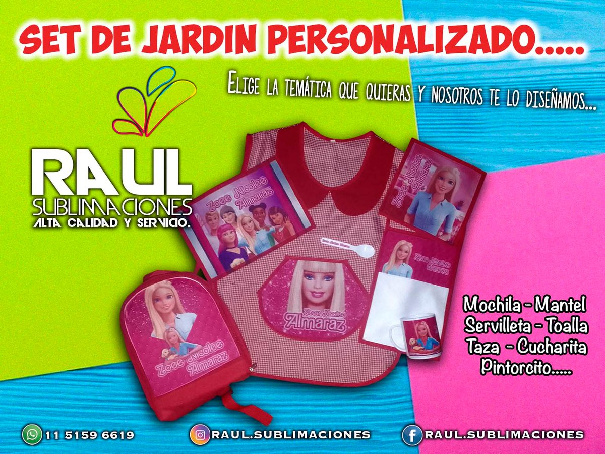 sublimacionesR's tweet photo. SET DE JARDÍN TODO PERSONALIZADO!!!
👇  INCLUYE:
✔️ MOCHILA
 ✔️TAZA PLÁSTICA
✔️ CUCHARITA
✔️ MANTEL INDIVIDUAL
✔️ SERVILLETA
✔️ TOALLA COLGANTE
 ✔️PINTORCITO
 👇OPCIONAL
 ✔️LUNCHERA CON VINILO
 ✔️CANTIMPLORA
✔️ BOTELLA C/ VERTEDOR
📲WHATSAPP 011-5159-6619
#SUBLIMATE ⚪️🔴⚪️ https://t.co/3bVm2KsBgq