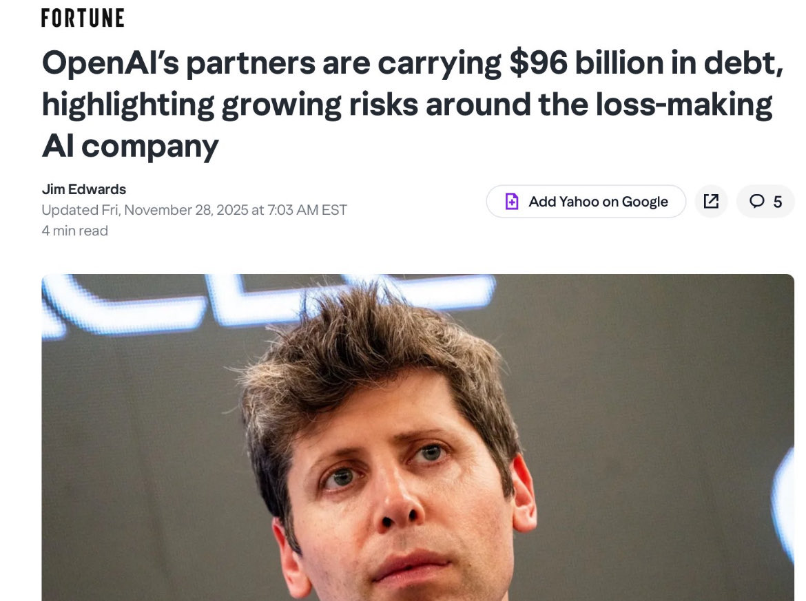 MrEwanMorrison's tweet image. The &quot;loss-making company&quot; open AI are on track for a full-year net loss of around $16 billion in 2025.
In December they&apos;re rolling out NSFW porn, then in 2026 they&apos;re going to introduce ads into Chat GPT, in the attempt to lower their massive debt.